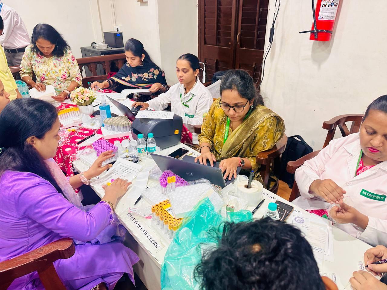 Active on-site pathology lab stations during camp